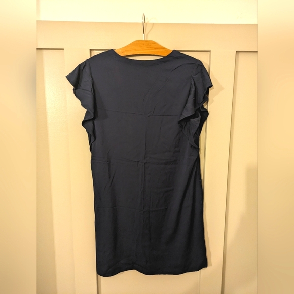 Liverpool Flutter Sleeve Dress In Cosmic Navy S - Picture 7 of 10